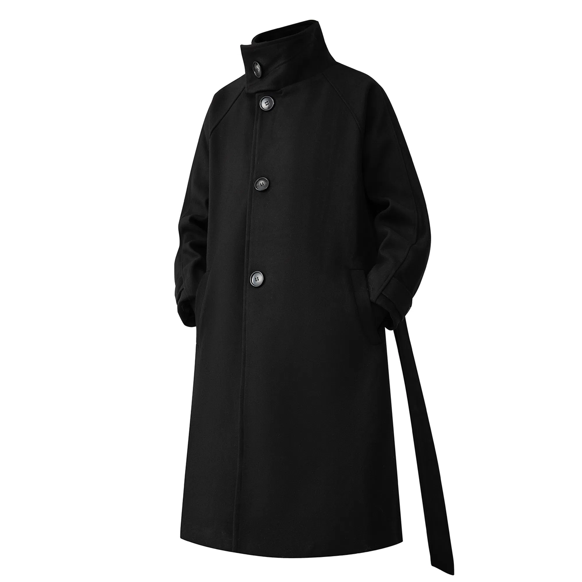 大卫贝肯 美式复古高街宽松休闲加厚外套中长款过膝仿毛呢大衣 男女同款