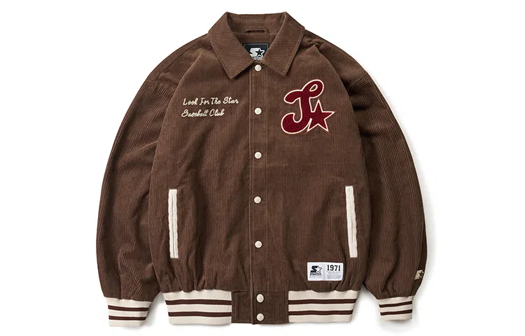 Starter Retro Letter Print Baseball Jacket