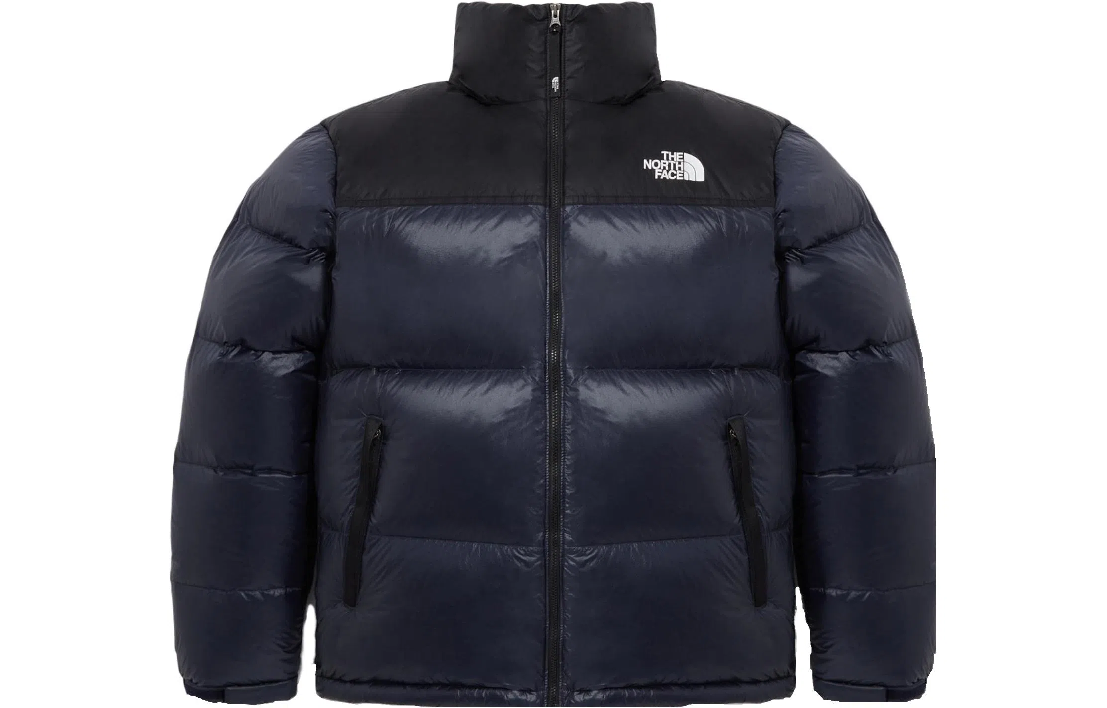 The North Face Logo Print Down Jacket Navy
