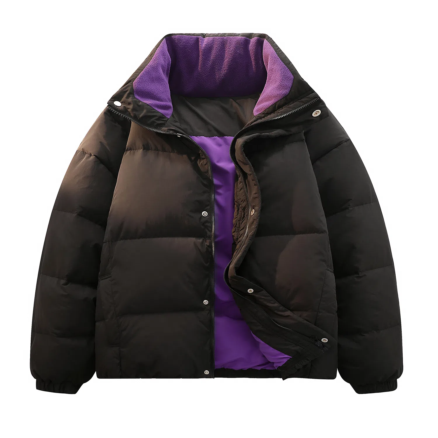 鸭鸭 纯色简约立领休闲长袖面包羽绒服 男女同款