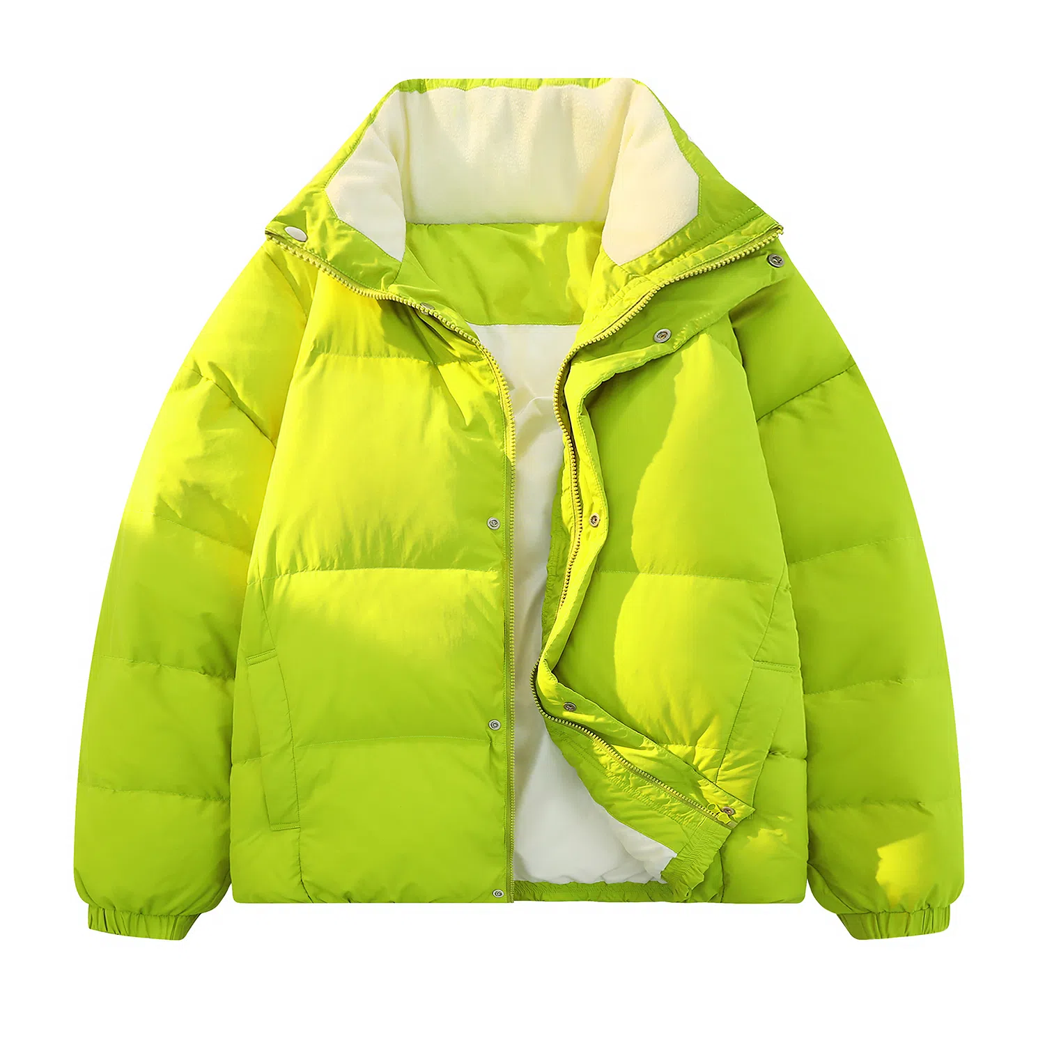 鸭鸭 纯色简约立领休闲长袖面包羽绒服 男女同款