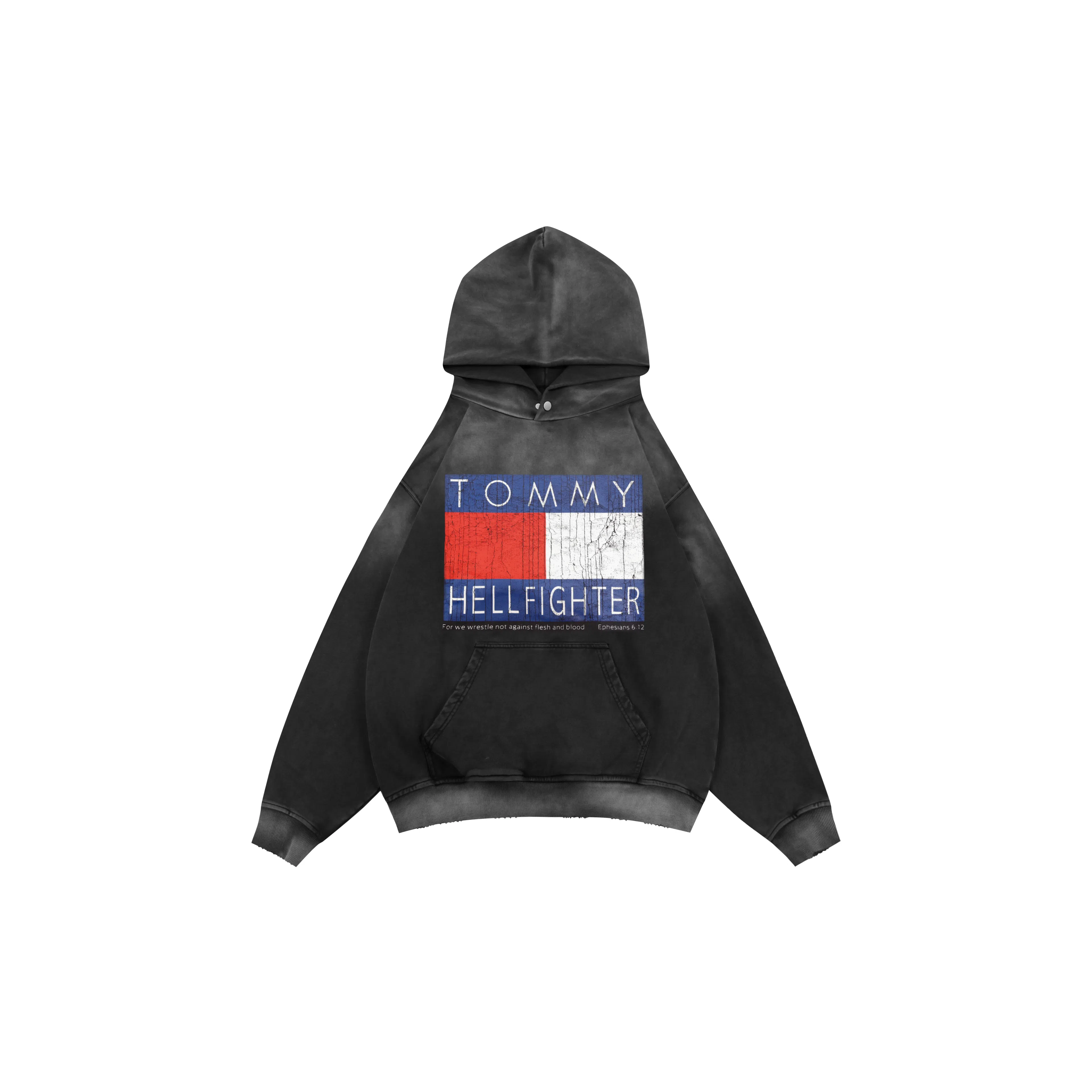 False Perception Tommy Washed Black Hoodie