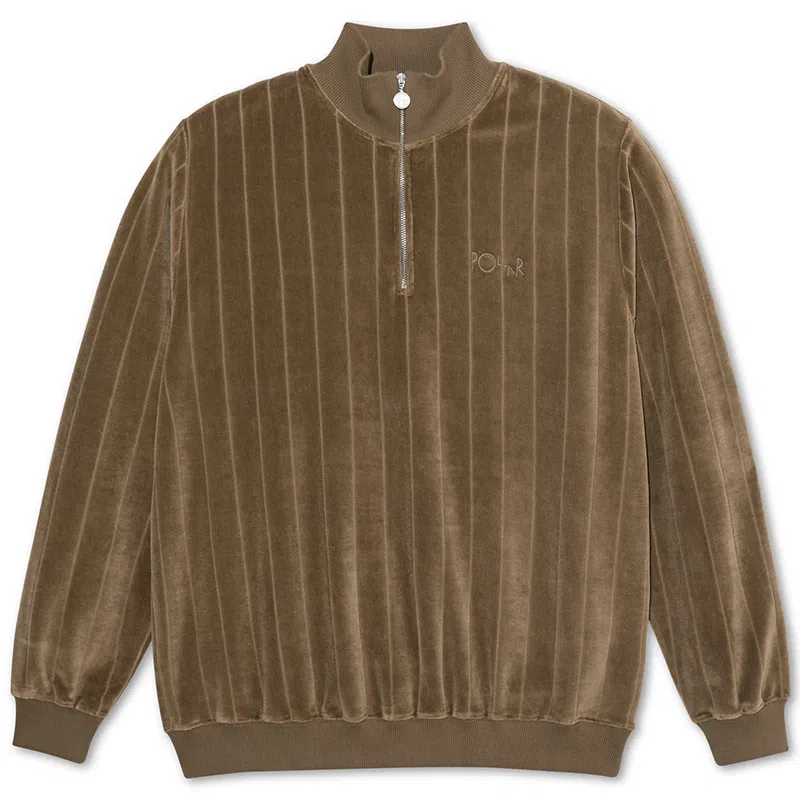 Polar Skate Co Retro Half-Zip Pullover Light Brown