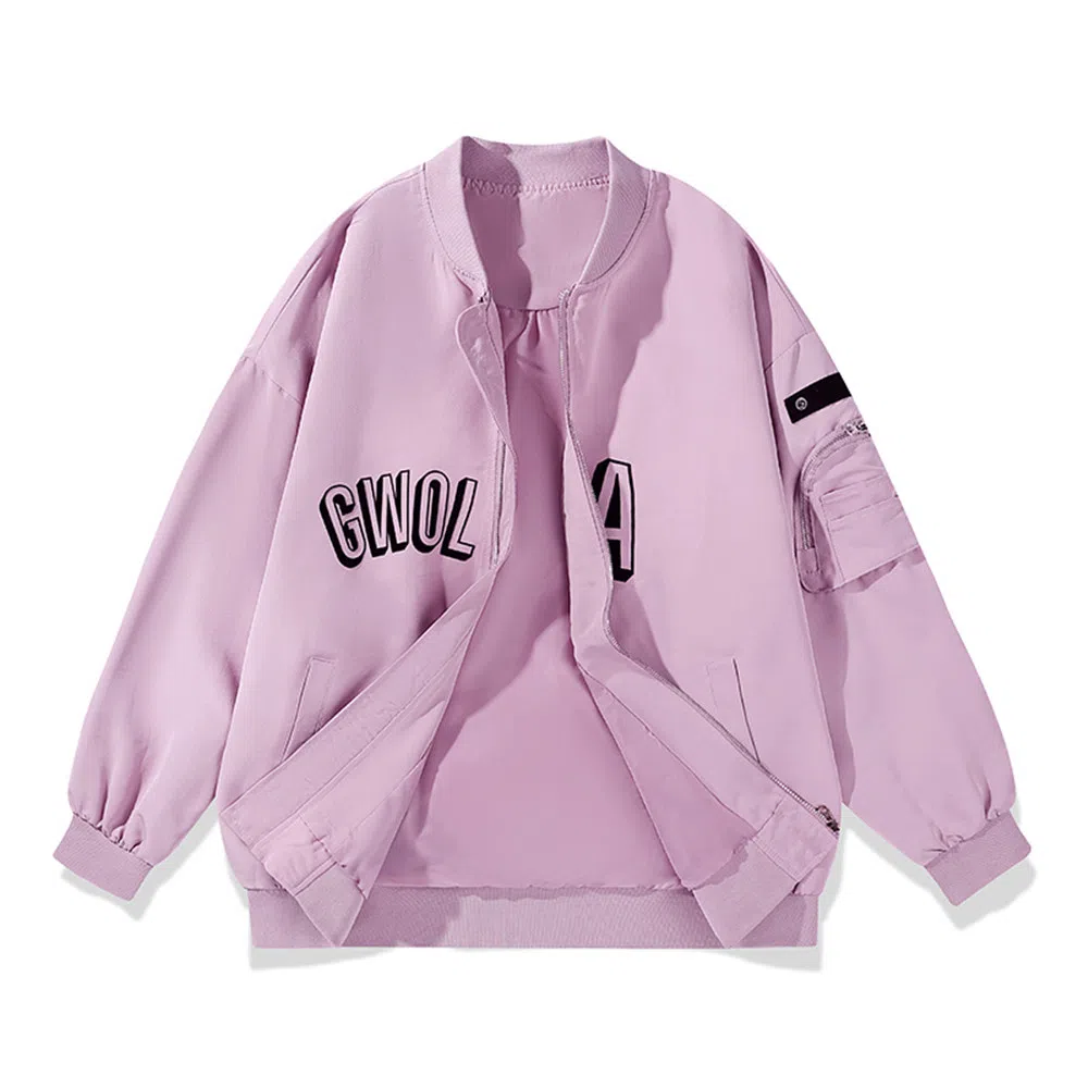 Gwola Logo Print Baseball Jacket