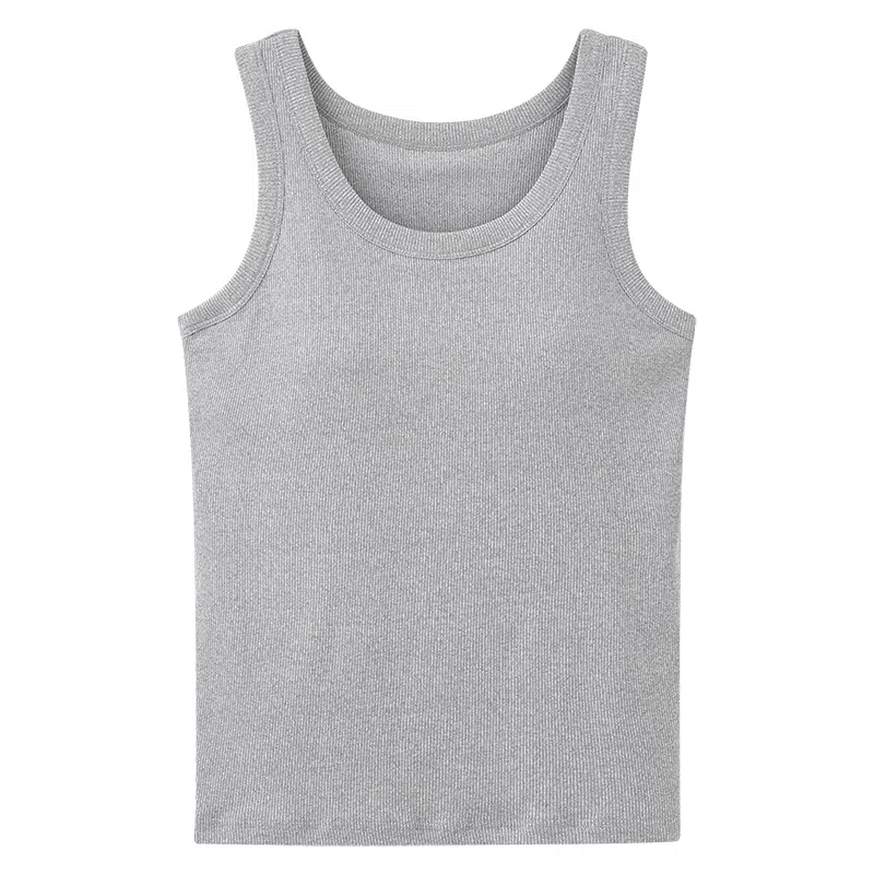 莫代尔 时尚百搭舒适经典圆领套头休闲可外穿背心 女款 灰色