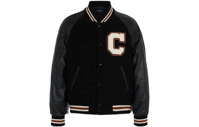COACH SS23 Black Baseball Jacket