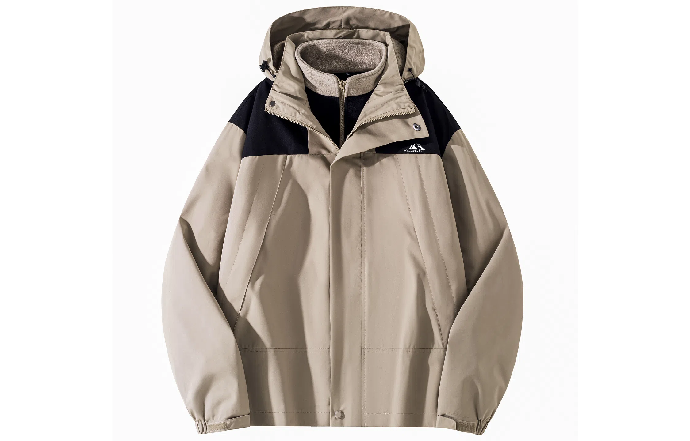 雅鹿优选  可拆卸保暖内搭宽松连帽三合一  防水防风冲锋衣 男女同款