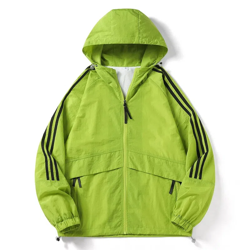 极限涡轮 时尚三条杠防晒防风防水撞色连帽舒适潮流百搭休闲夹克外套 男女同款