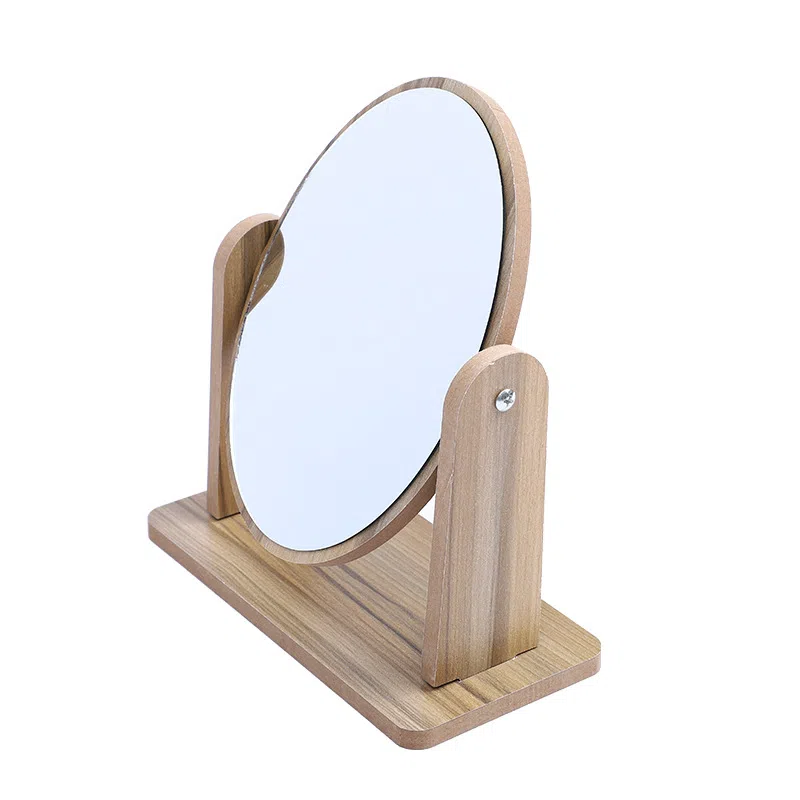 馨枕居 台式木质可旋转化妆镜 梳妆