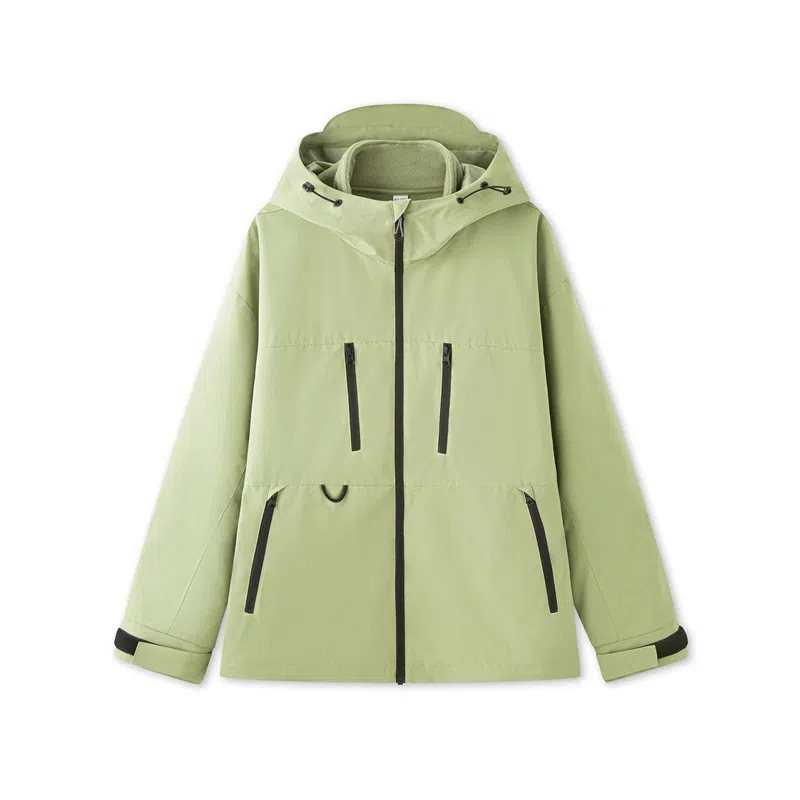 森马 摇粒绒两件套三合一三防抗静电户外风连帽夹克外套 男女同款