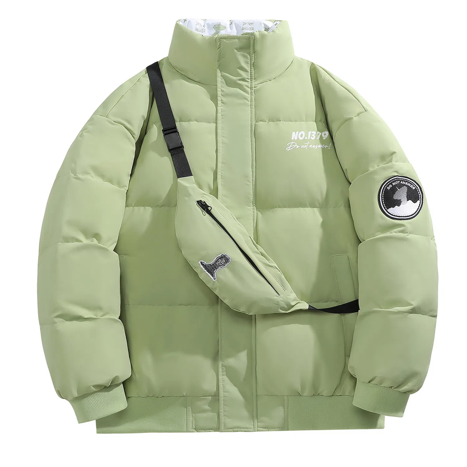 三体 红岸基地系列 含挎包字母徽章印花基础款宽松户外防水防风休闲保暖加厚立领羽绒服 男女同款