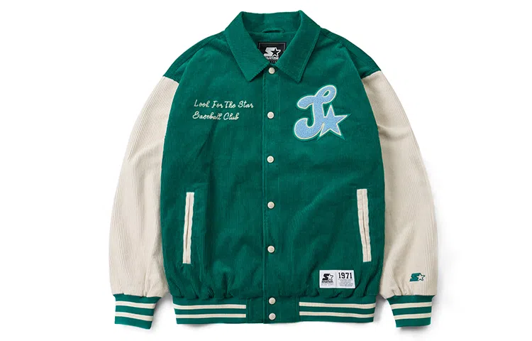 Starter Retro Letter Print Baseball Jacket