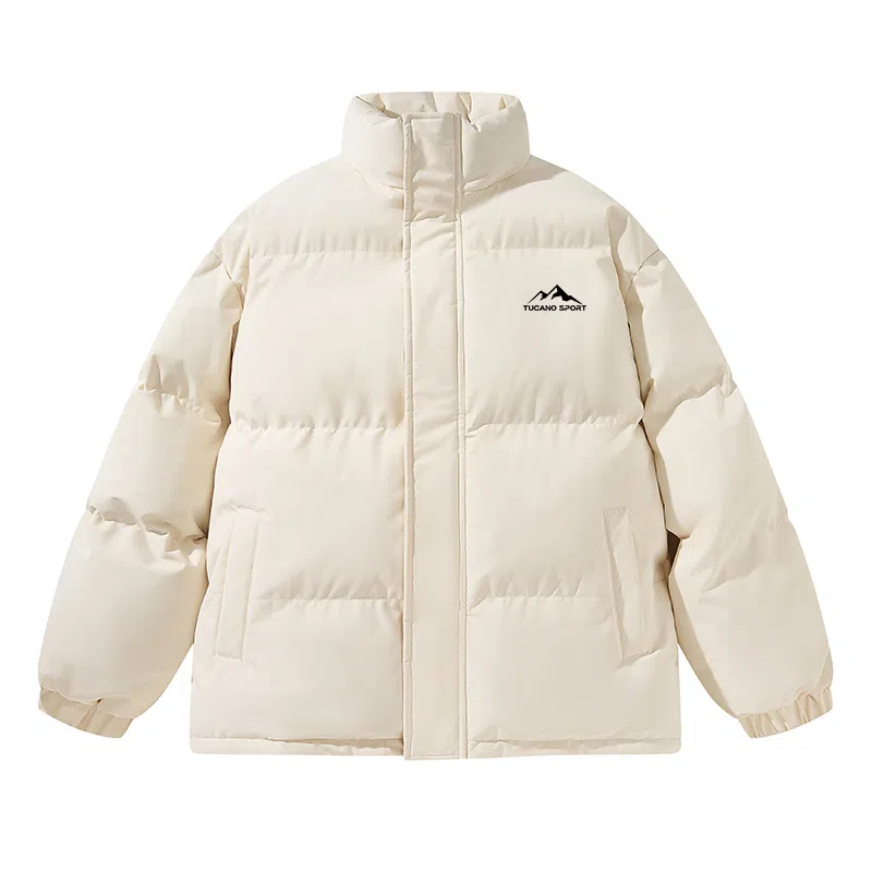 啄木鸟 纯色简约潮流宽松百搭立领加厚棉服 男女同款 深灰