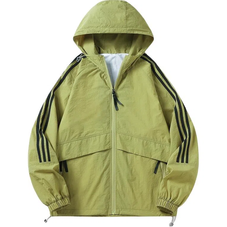 极限涡轮 时尚三条杠防晒防风防水撞色连帽舒适潮流百搭休闲夹克外套 男女同款