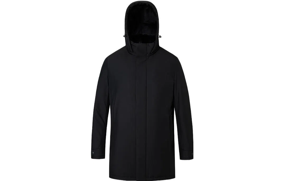 才子 立领纯色简约休闲羽绒服 男款 黑色