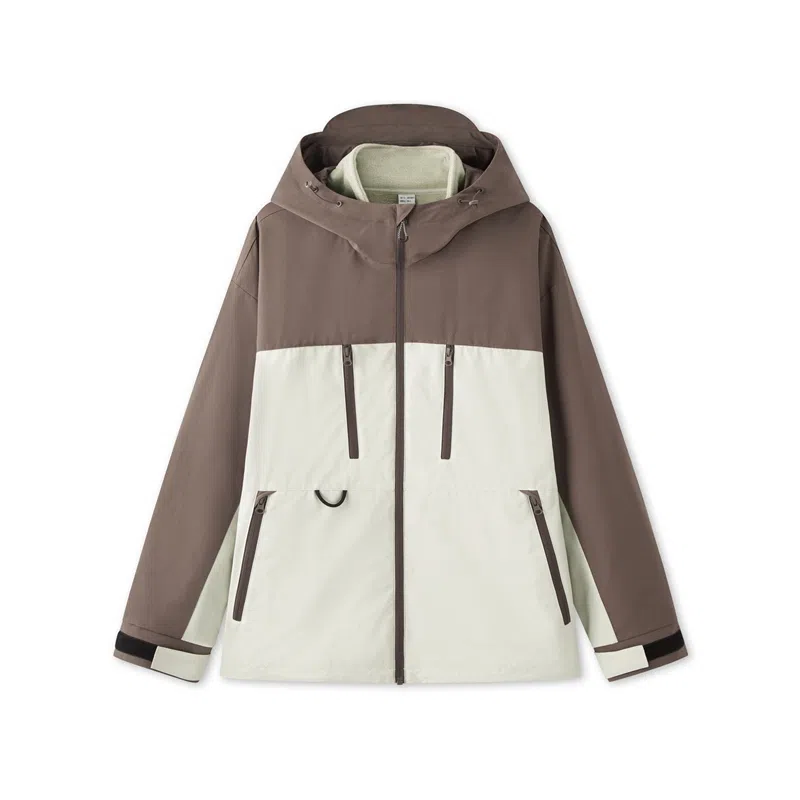 森马 摇粒绒两件套三合一三防抗静电户外风连帽夹克外套 男女同款