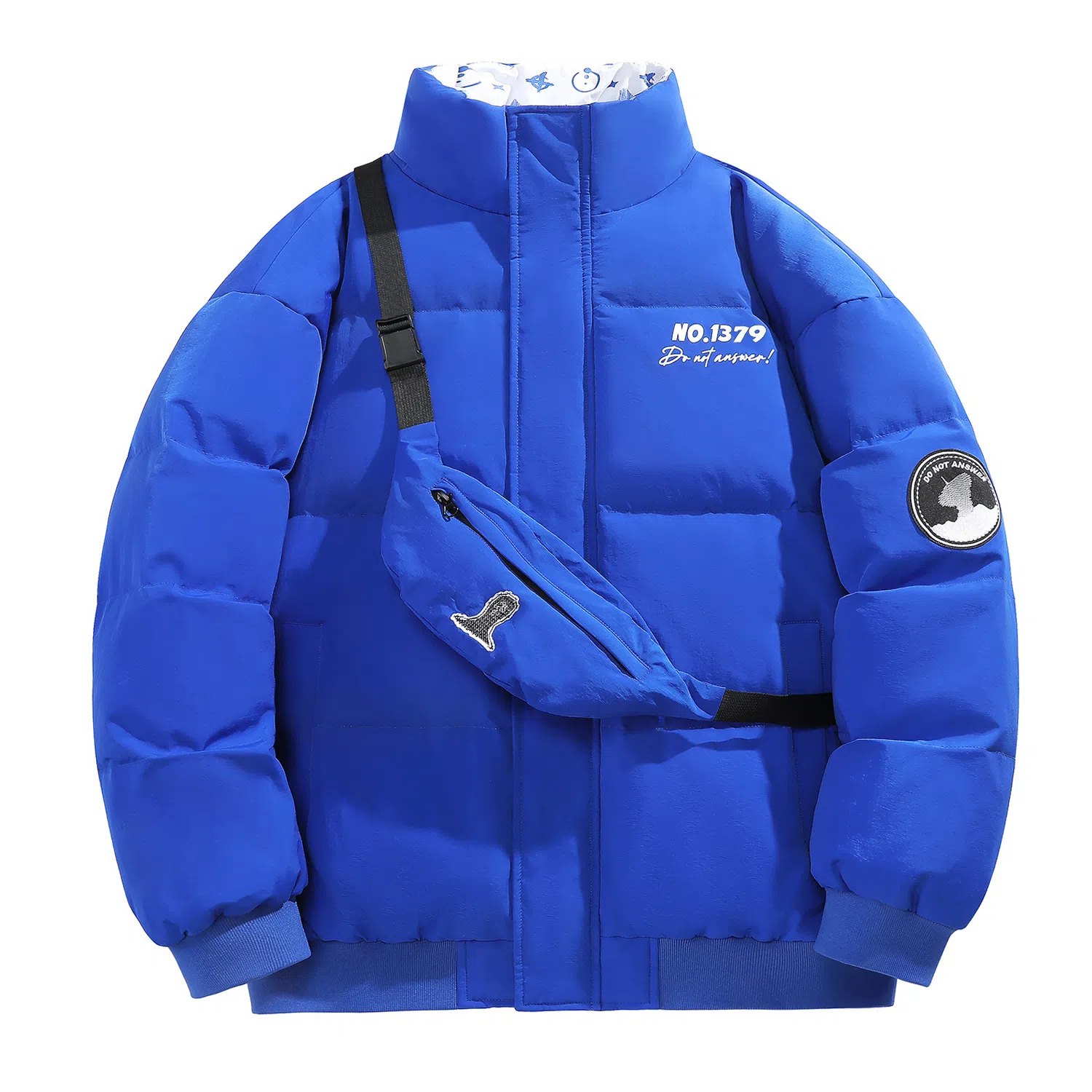 三体 红岸基地系列 含挎包字母徽章印花基础款宽松户外防水防风休闲保暖加厚立领羽绒服 男女同款