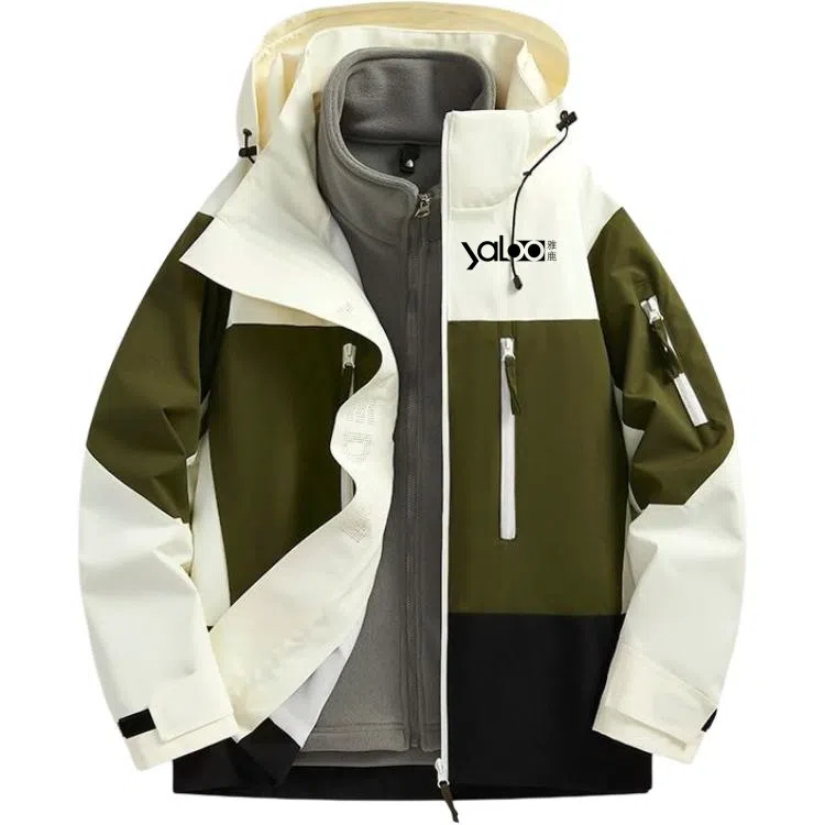 雅鹿优选  三合一可拆卸宽松  防水防风透气耐磨冲锋衣 男女同款