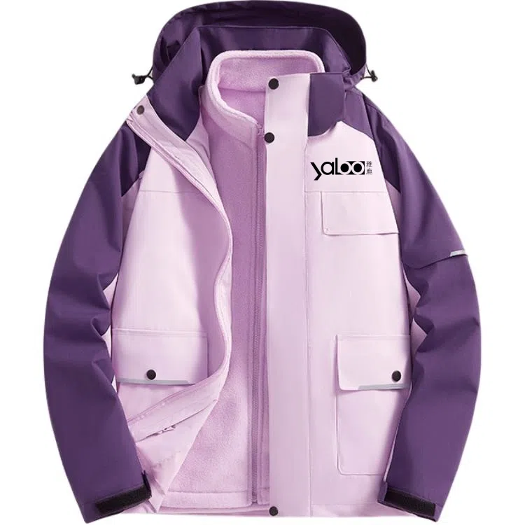 雅鹿优选  休闲简约印花插肩长袖连帽  防紫外线透气保暖超轻防水防风防寒冲锋衣 男女同款