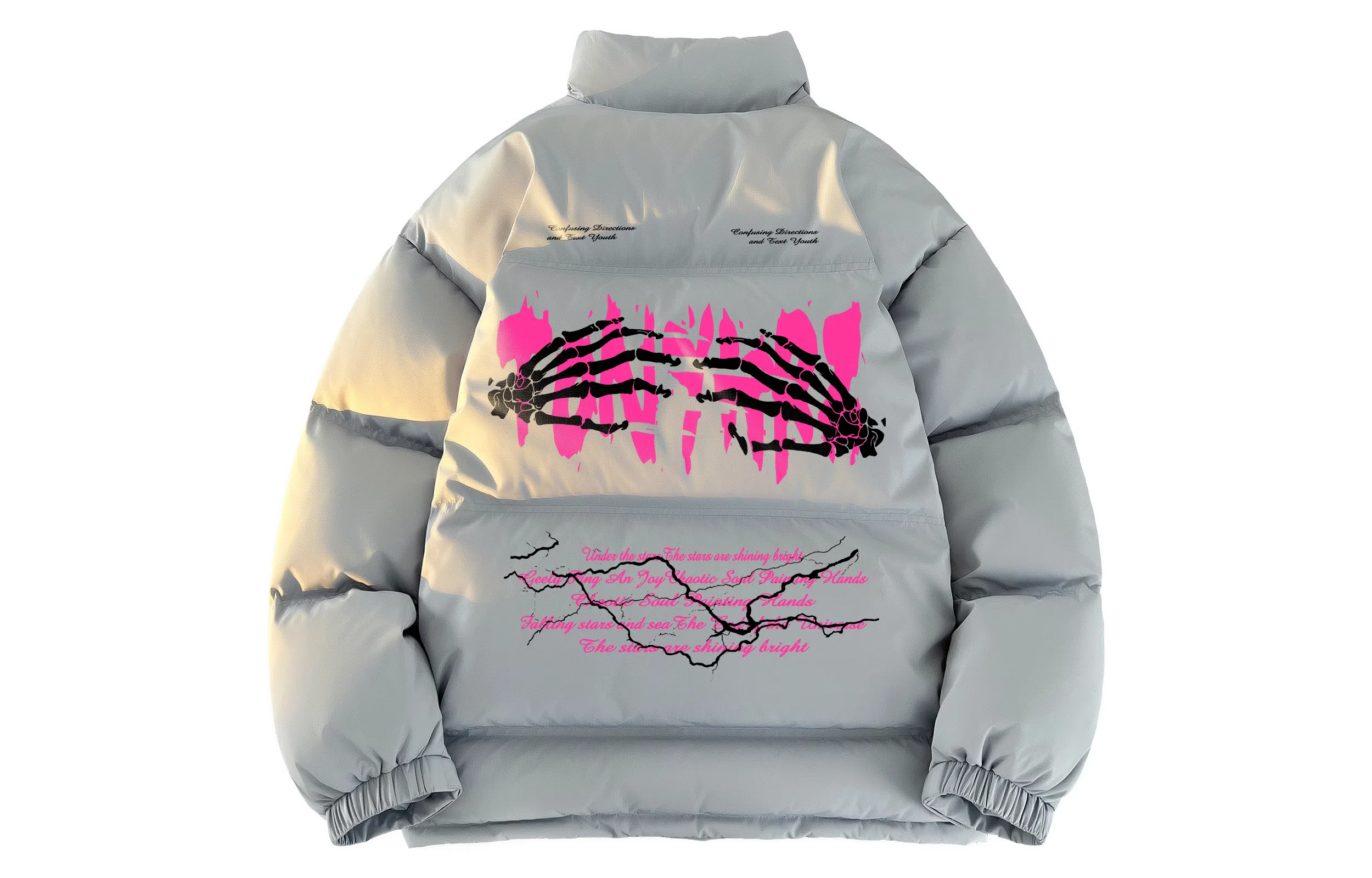TONYKRZ Fear Heart Letter Puffer Jacket