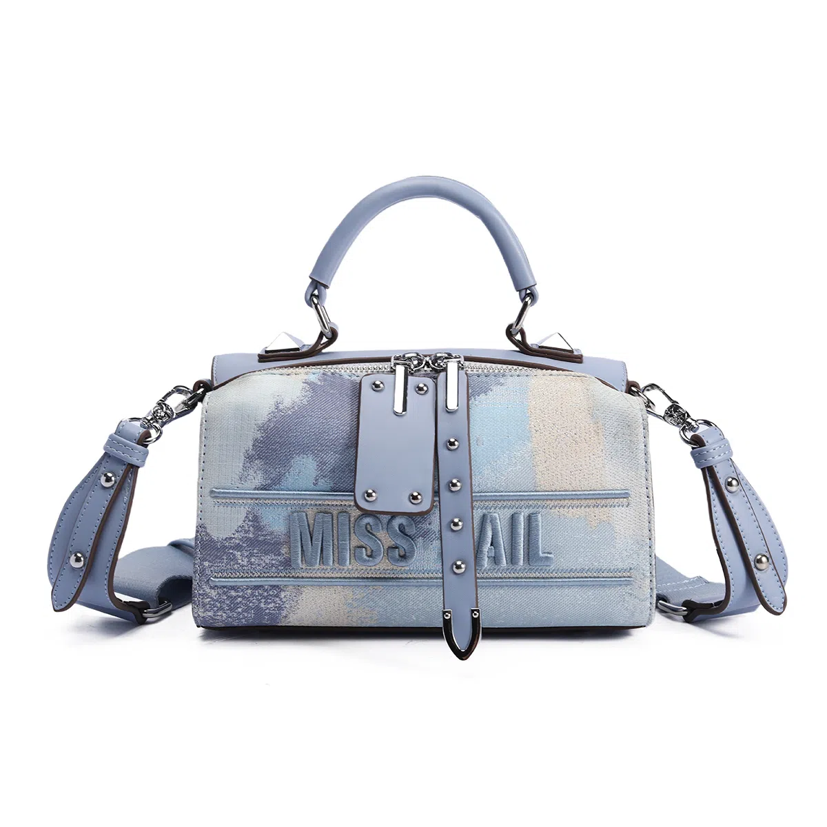 MISS GAIL Boston Bag Blue