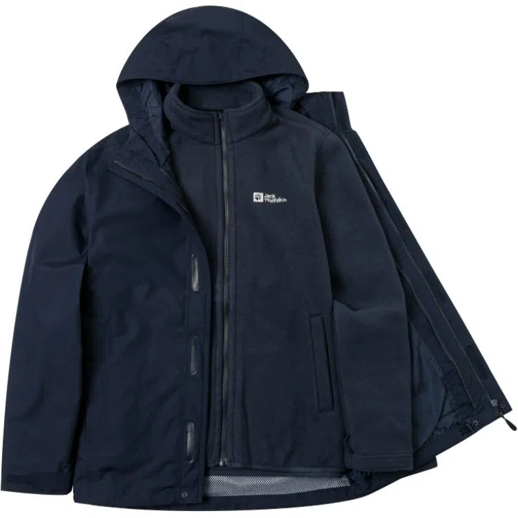 Jack Wolfskin Hooded Windproof Jacket Navy Blue