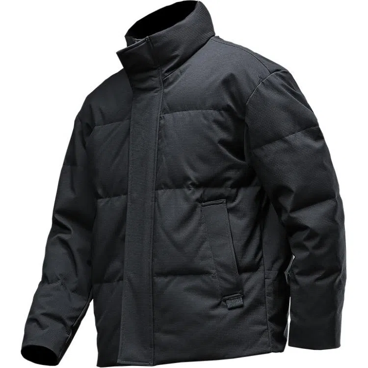 季言 百搭纯色防风面包羽绒服 男款 黑色