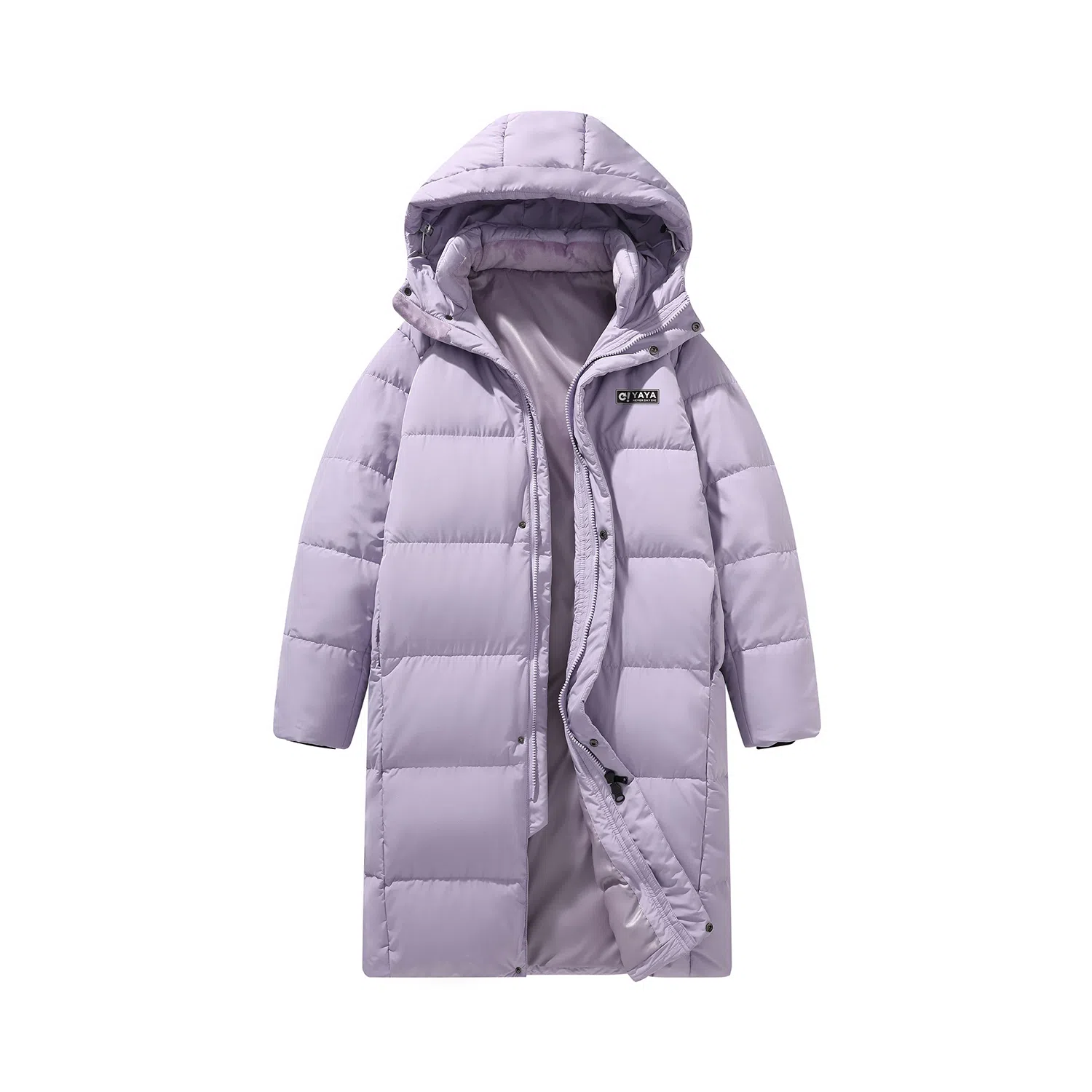 鸭鸭 青少年基础款加厚连帽保暖舒适柔软御寒学生党好物连帽宽松休闲时尚百搭中长外套羽绒服 男女同款