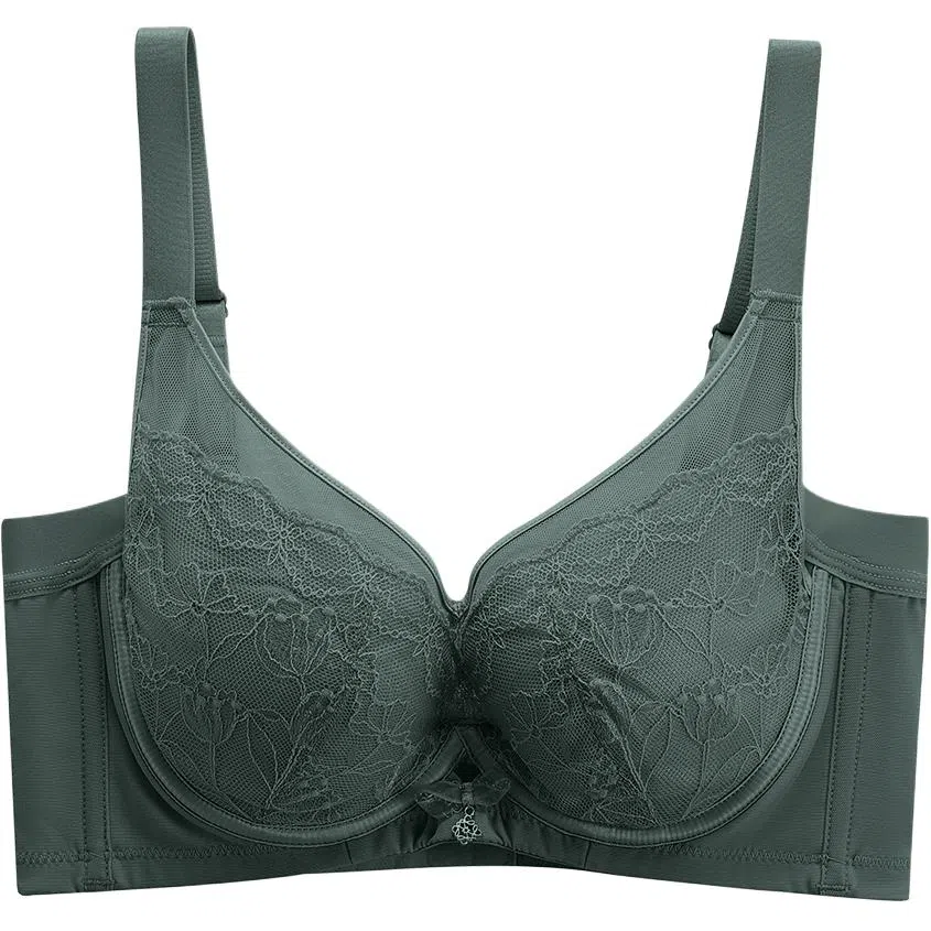 欧迪芬 亲肤透气小胸显大聚拢上托收副乳防下垂软支撑蕾丝时尚文胸 女款