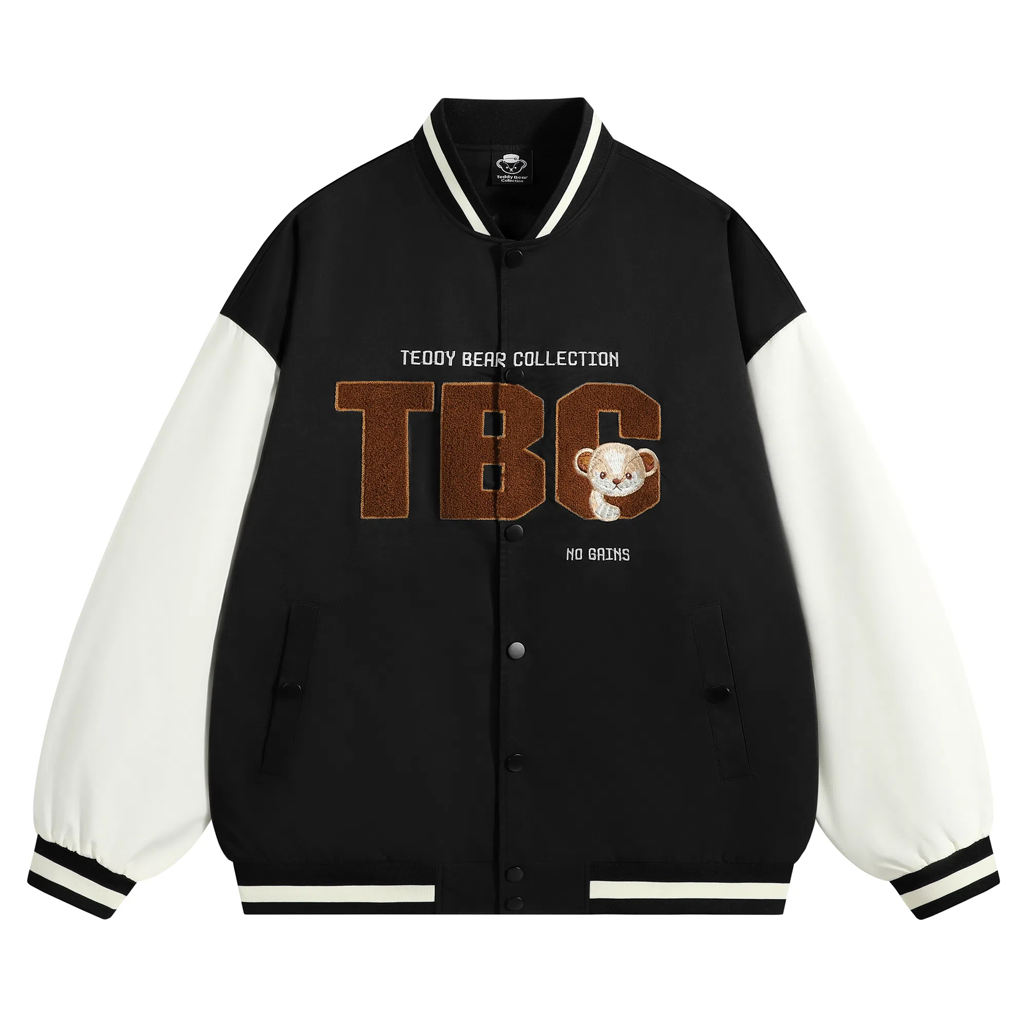 泰迪珍藏 基础字母毛巾绣拼接宽松棒球服夹克外套 男女同款