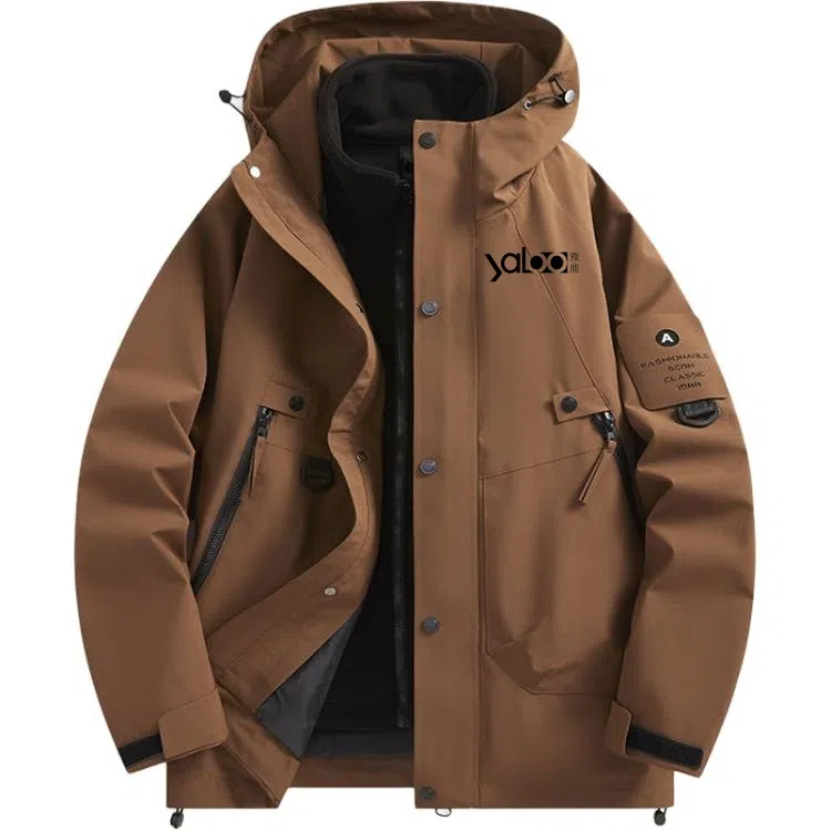 雅鹿优选  纯色连帽拉链  防水防风透气速干冲锋衣 男款