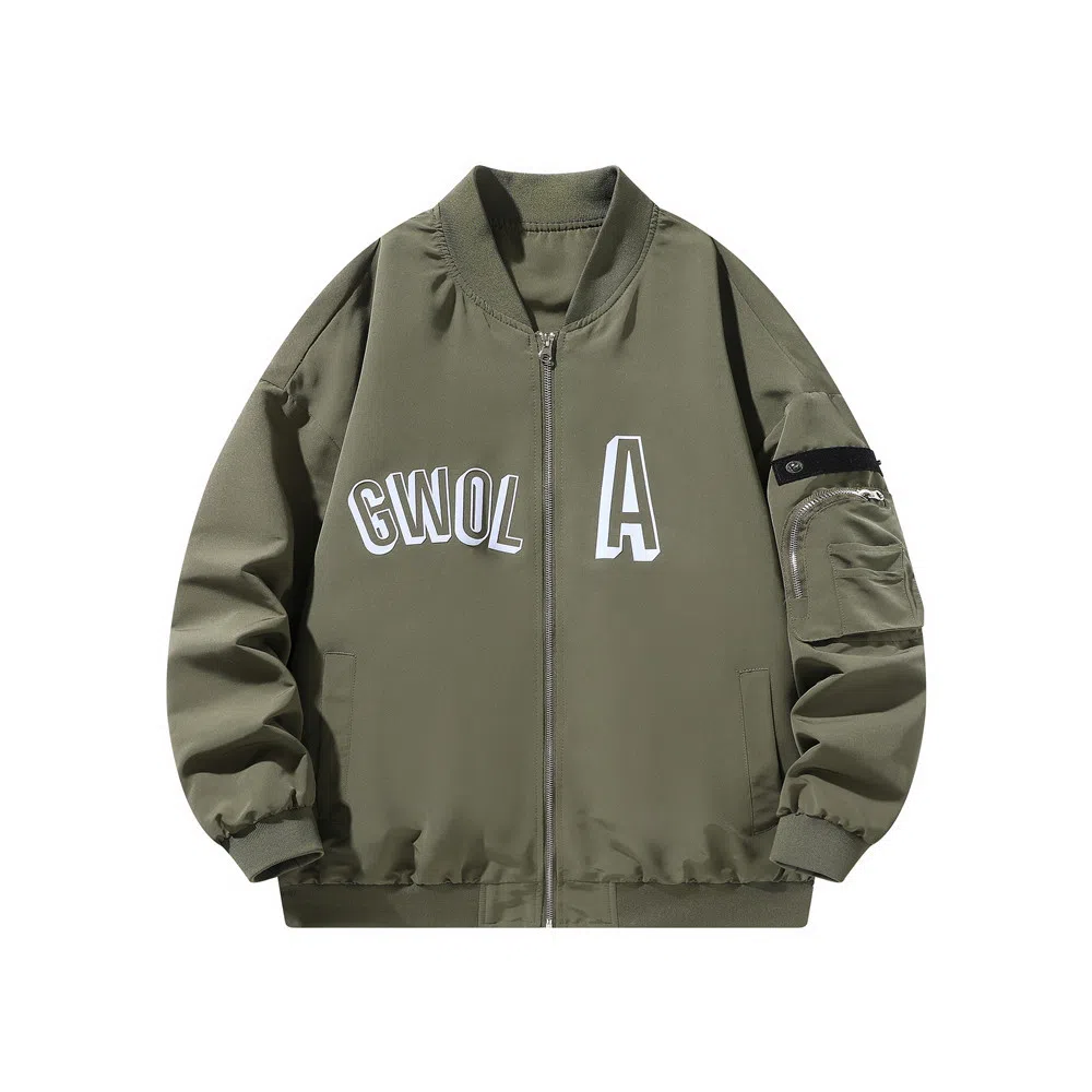 Gwola Logo Print Baseball Jacket