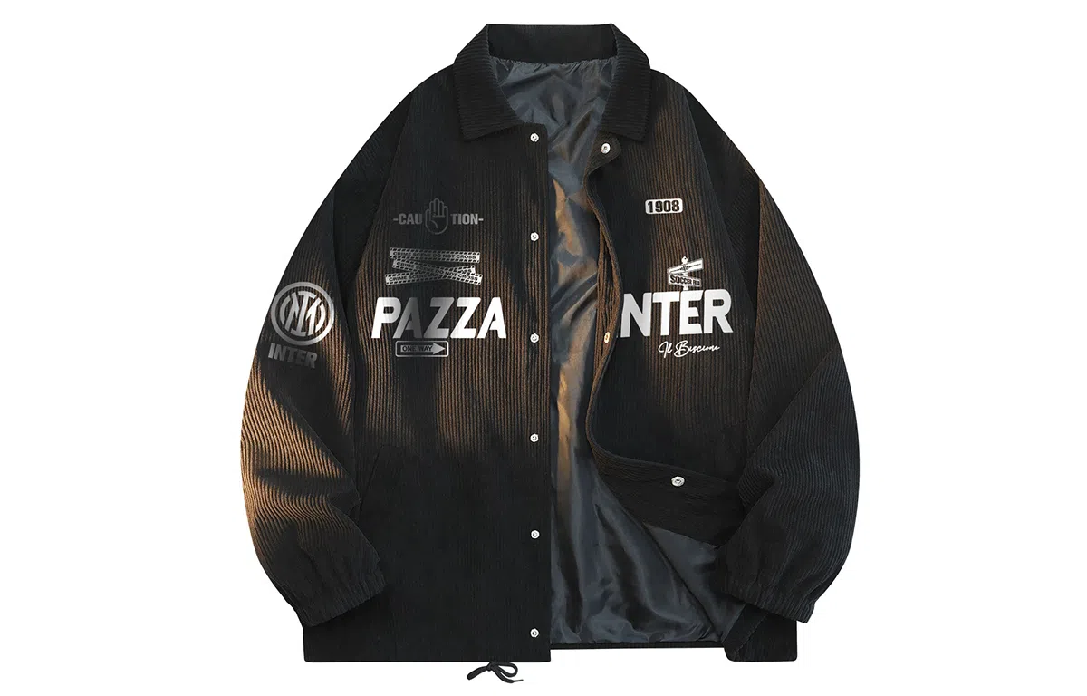 国际米兰足球俱乐部 休闲工装美式复古百搭外套学生运动高街户外灯芯绒上衣夹克 男女同款