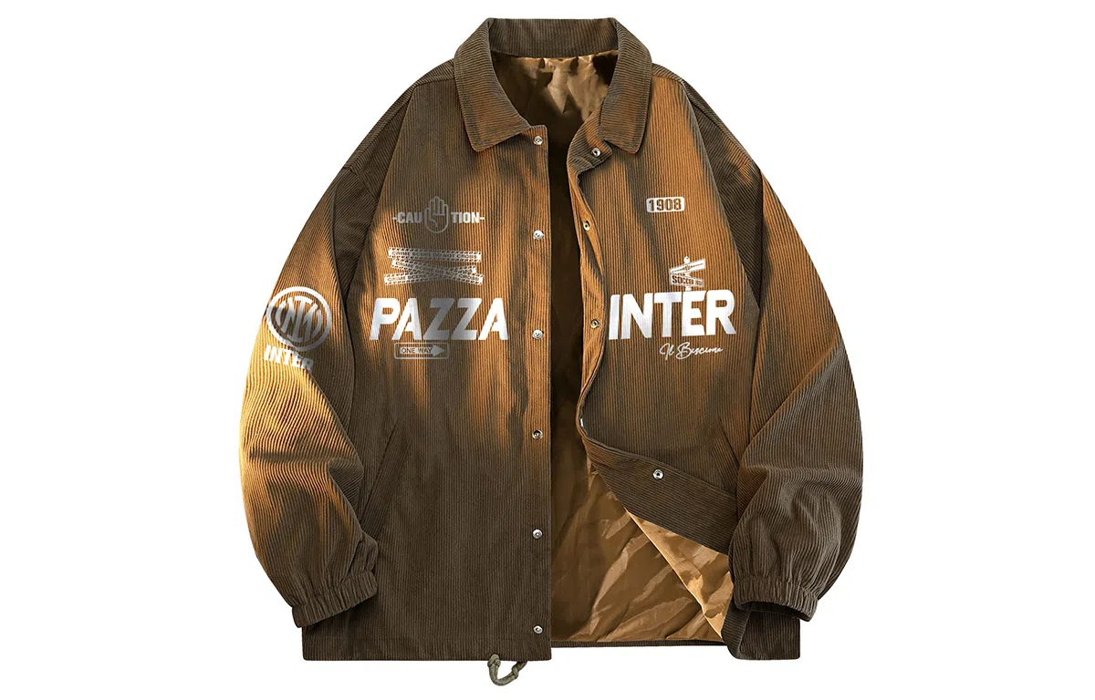 国际米兰足球俱乐部 休闲工装美式复古百搭外套学生运动高街户外灯芯绒上衣夹克 男女同款