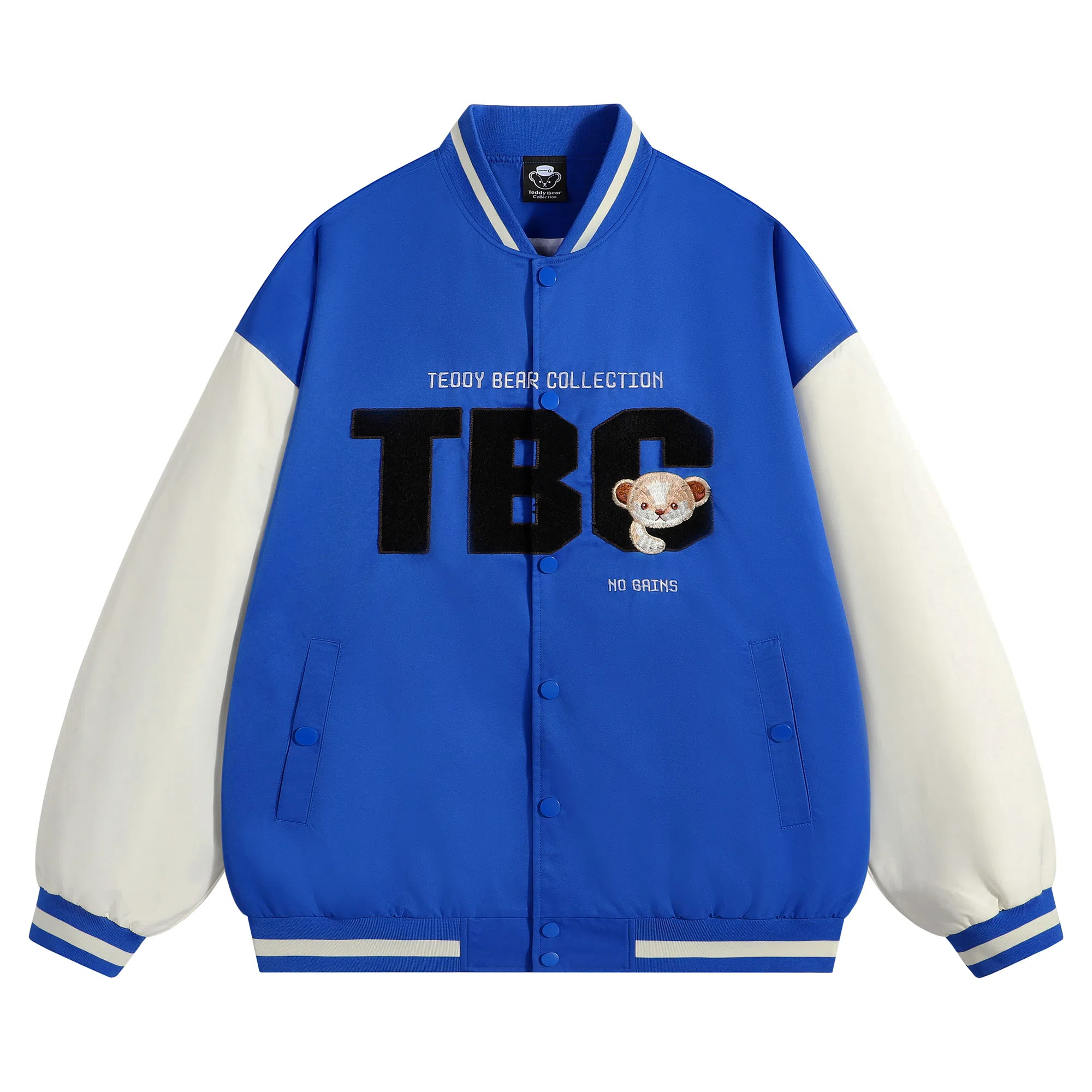 泰迪珍藏 基础字母毛巾绣拼接宽松棒球服夹克外套 男女同款