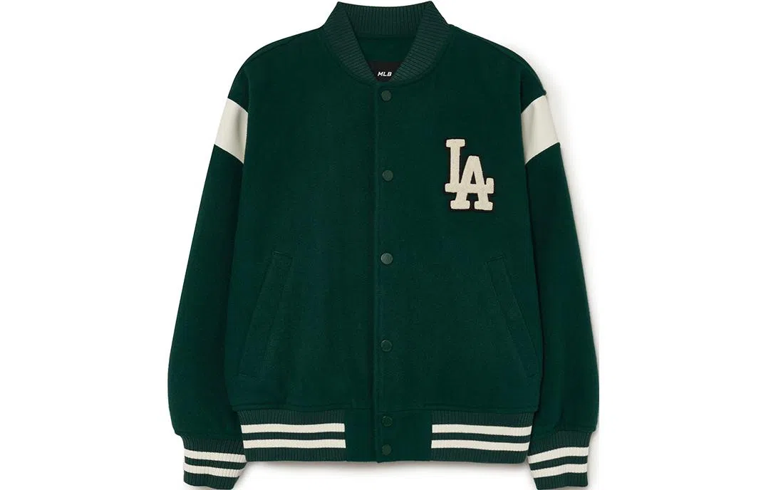 MLB Dodgers Green Bomber Jacket