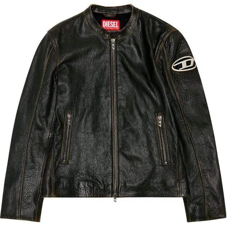 DIESEL OVAL D LOGO Brown Jacket