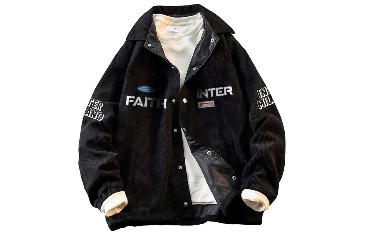 国际米兰足球俱乐部 灯芯绒字母印花休闲宽松工装美式复古运动户外学生高街外套夹克 男女同款