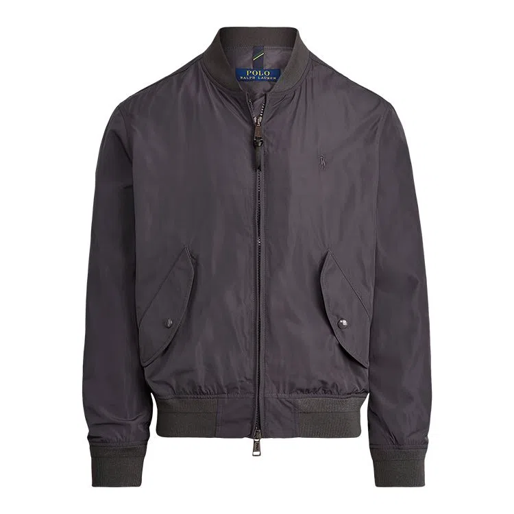 Polo Ralph Lauren FW23 Solid Pony Print Zip Jacket Gray