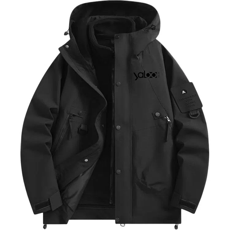 雅鹿优选  纯色连帽拉链  防水防风透气速干冲锋衣 男款