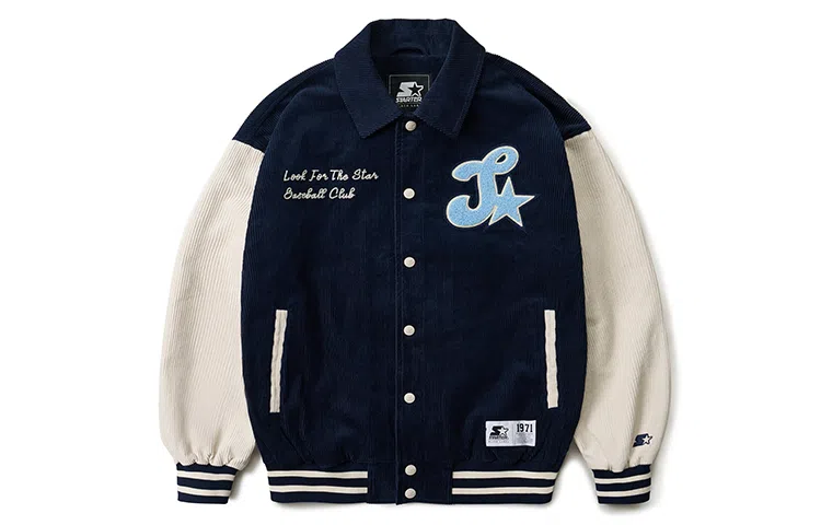 Starter Retro Letter Print Baseball Jacket