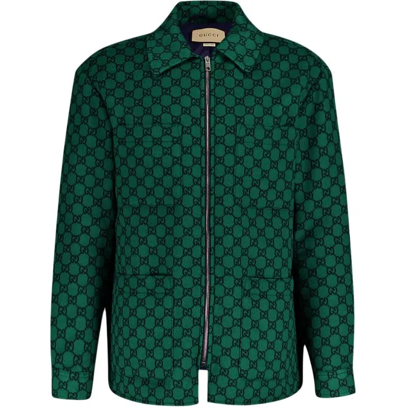 Gucci Logo Zip Jacket Green