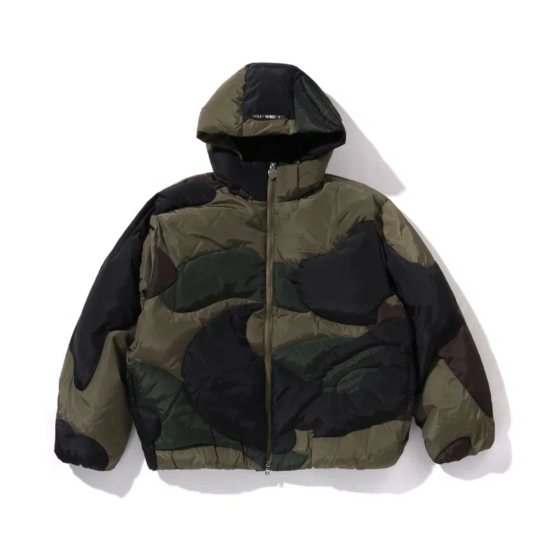 A BATHING APE FW24 Camo Detachable Hood Down Jacket