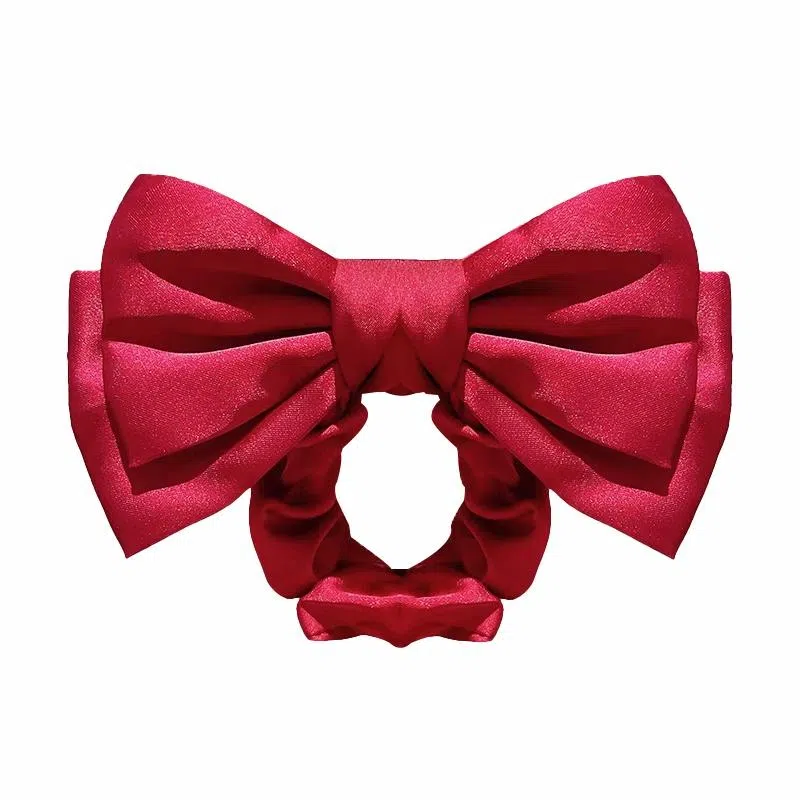 蒙妮 缎面蝴蝶结大肠发圈 布艺 头绳 男女同款情侣款