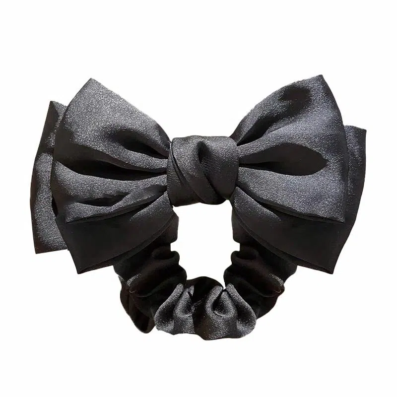 蒙妮 缎面蝴蝶结大肠发圈 布艺 头绳 男女同款情侣款