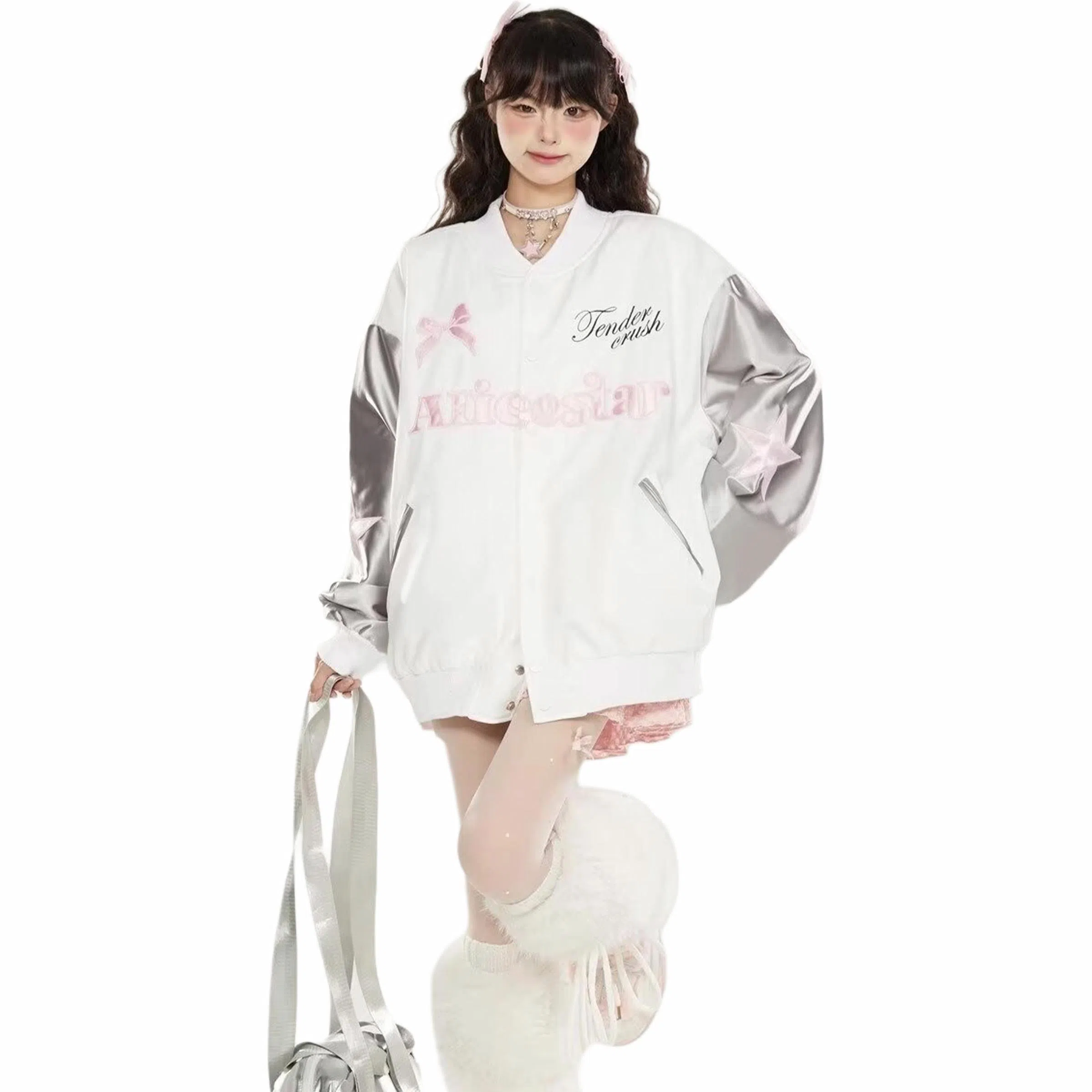 运动休闲学院风高级感落肩长袖日常学生通勤单排扣时尚宽松个性设计柔软舒适百搭外套美式高街潮流棒球服 男女同款