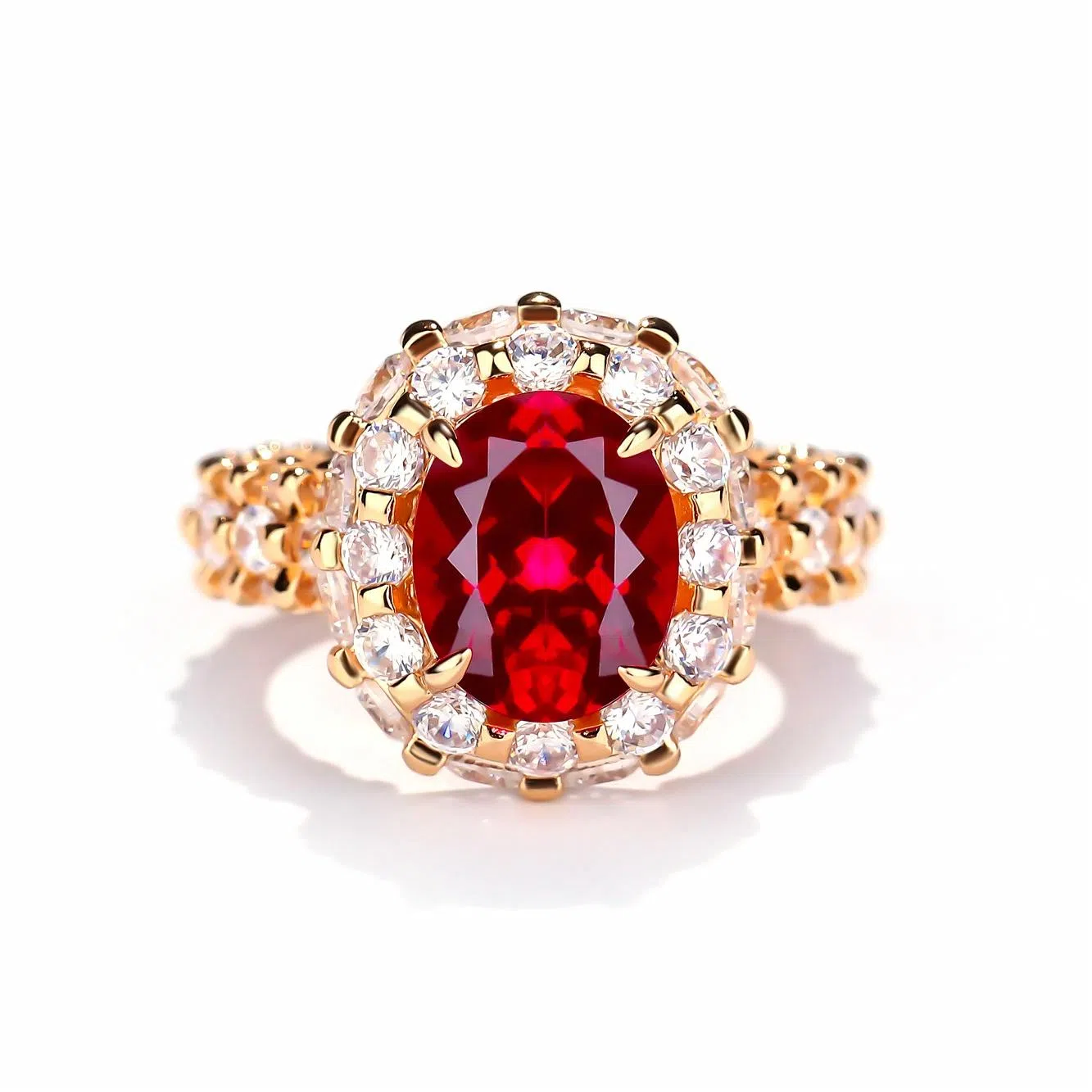 金杰福 璀璨系列宴会高级气质款 培育钻 钻石戒指 男女同款情侣款