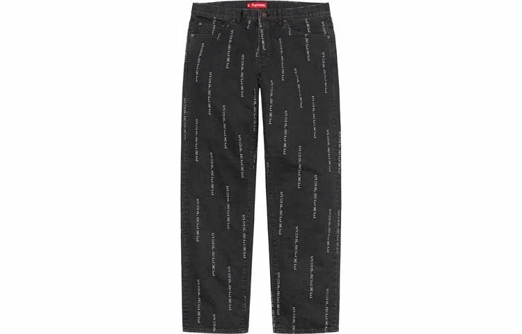 Supreme Logo Stripe Jacquard Jean