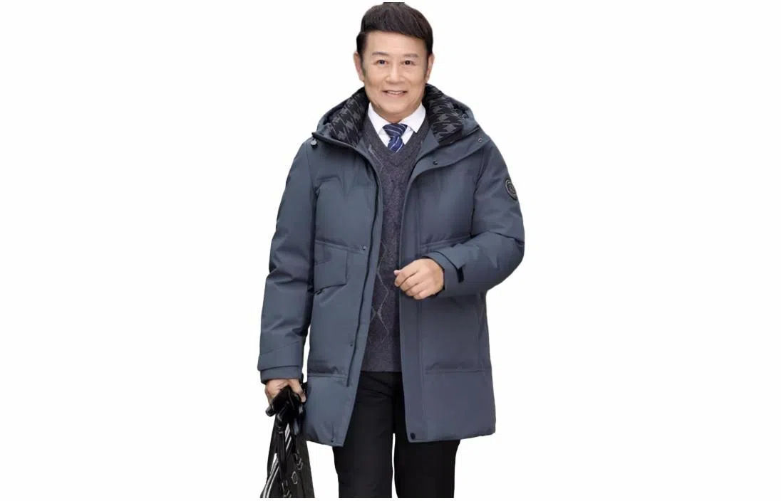 鸭鸭 中长款保暖休闲羽绒服 男款