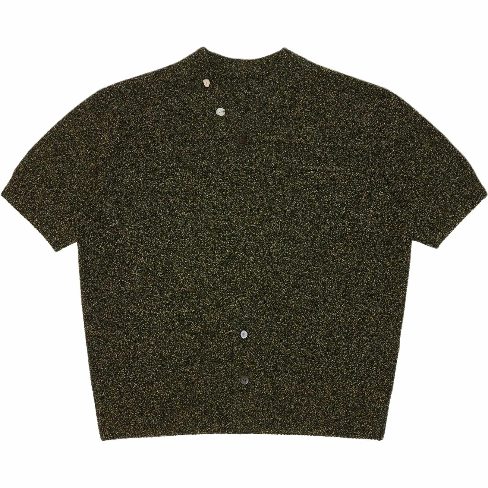 ADER ERROR SS25 V-Neck Tassel Embroidered Knit Tee Black